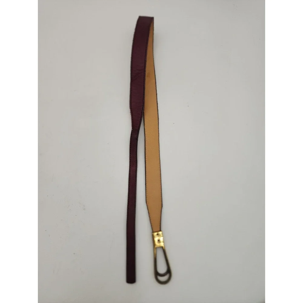 Vtg Etienne Aigner Oxblood Leather Slidelock Skinny Belt Sz 26